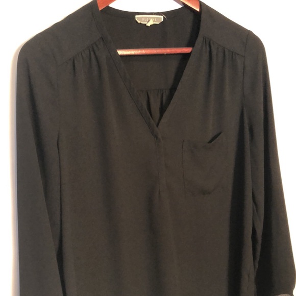 Pleione Black V-neck blouse szS - Picture 5 of 10